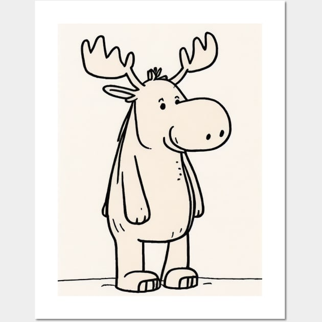 Minimalist Moose Wall Art by Legendary T-Shirts